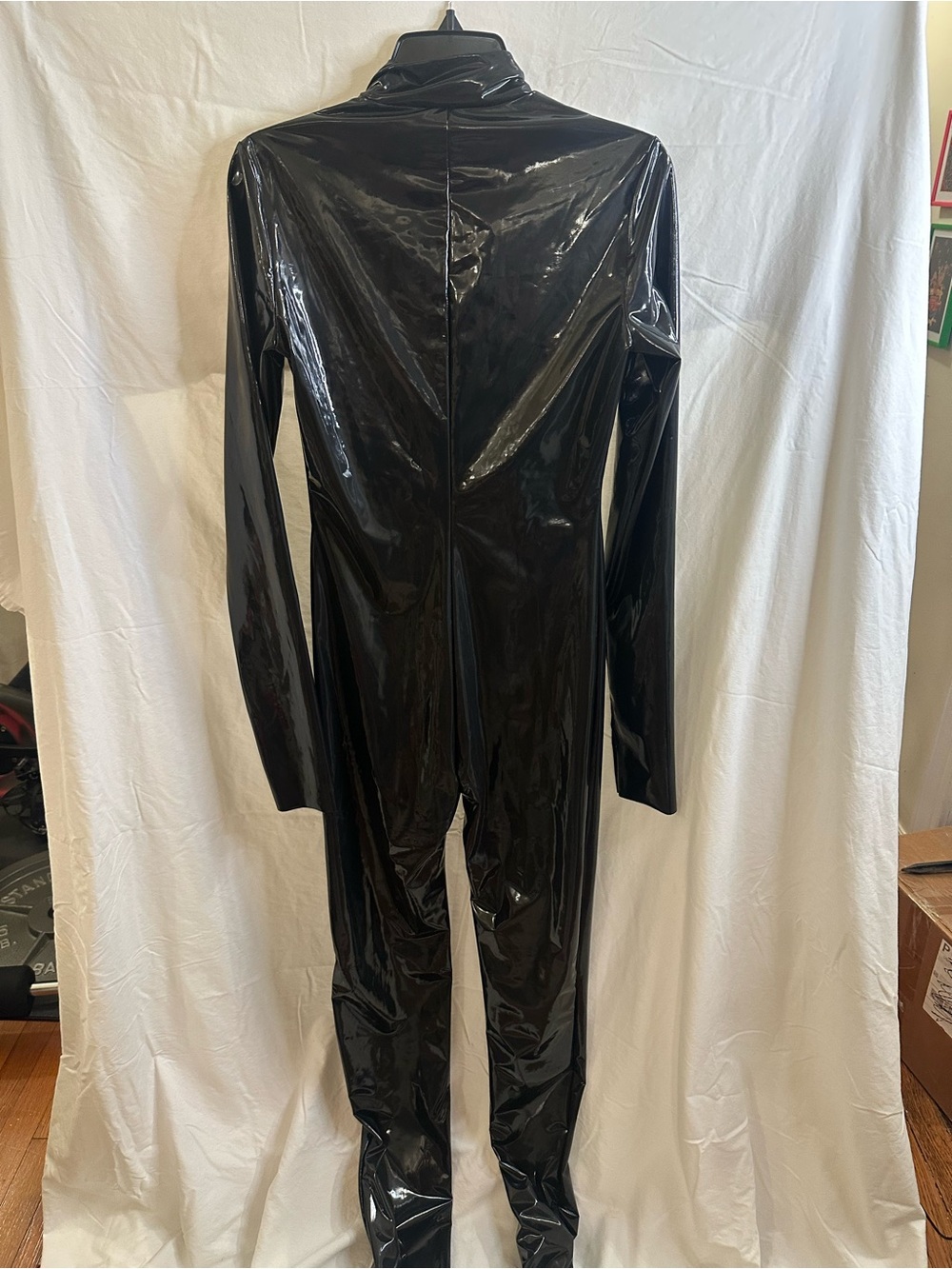 SKIMS Stretch Vinyl Catsuit Black Large Onyx Costume - Picture 6 of 6